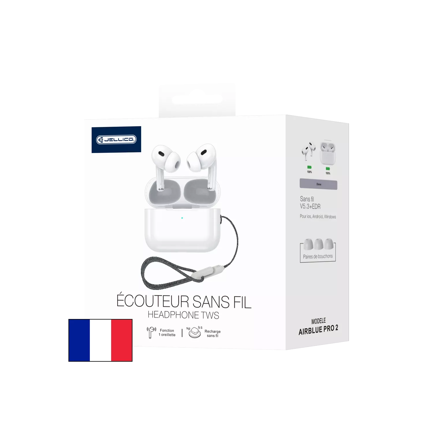 Écouteurs sans fil bluetooth Airpods JELLICO AirBlue Pro 2