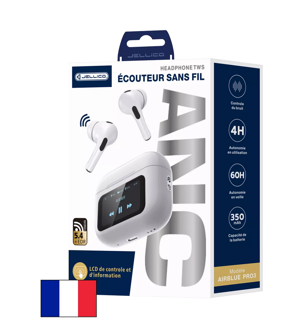 Écouteurs sans fil bluetooth avec écran tactile Airpods Pro 3 JELLICO AirBlue Pro 3