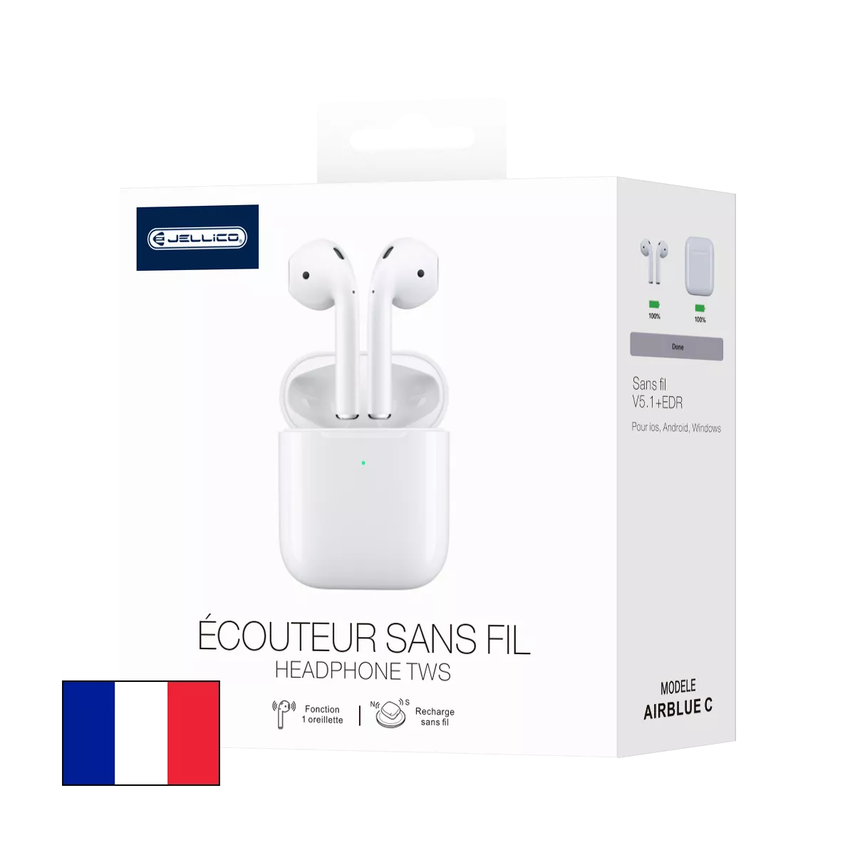 Écouteurs sans fil bluetooth Airpods JELLICO AirBlue Pro 2